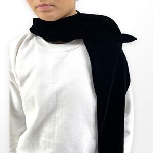 00s YSL Yves Saint Laurent Vintage Black Basic Knit Scarf